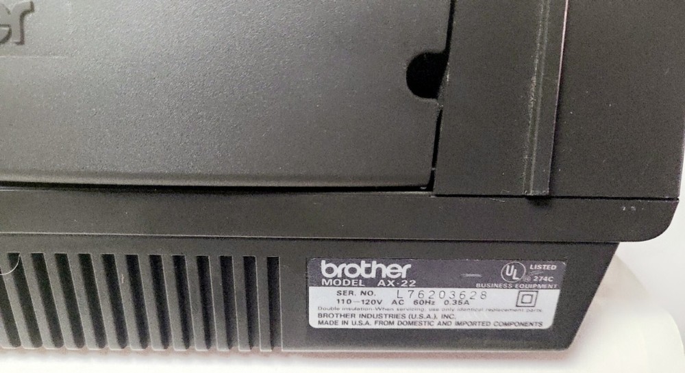 Brother Model AX-22 Electronic Typewriter Tested Working w/ Cover
