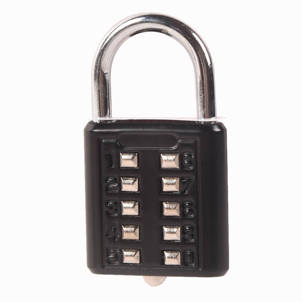 10-Digit Combination Lock Push Button Padlock 5 Digit Locking Mechanism 2PCS