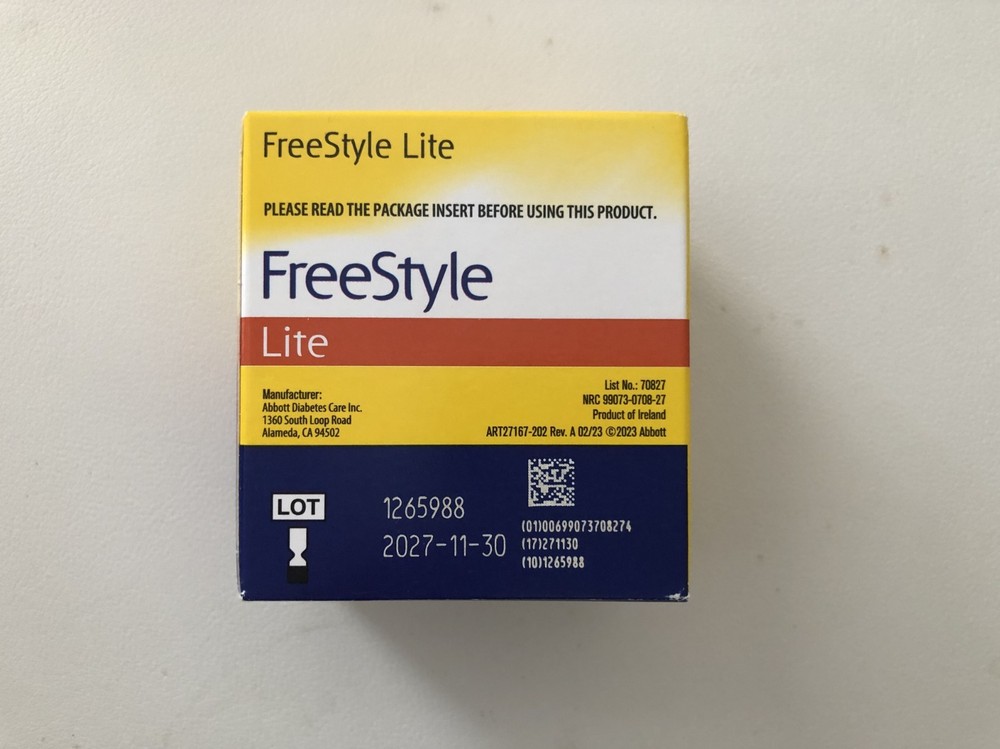 100 Free Style Lite Test Strips EXP 11/30/2027