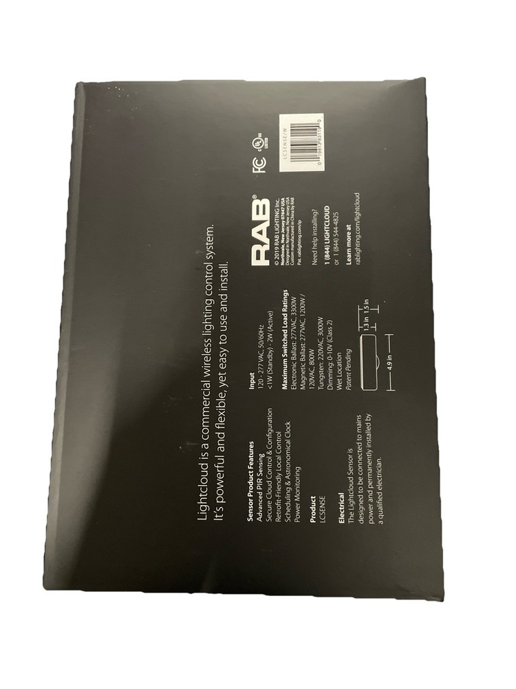 LCSENSE/W LIGHTCLOUD LC OCCUPANCY SENSOR 15A 120/2777V WHITE