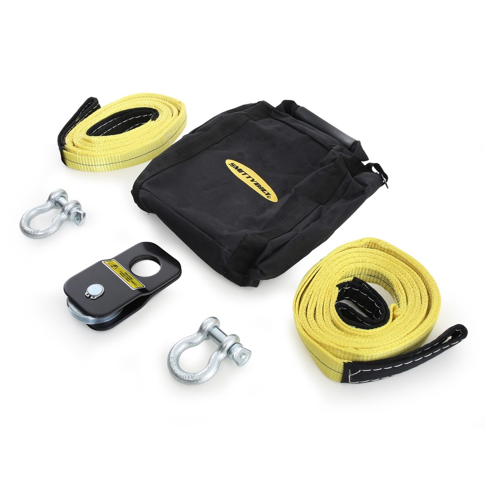 Smittybilt Winch Accessory Kit ATV/UTV Snatch Block, Shackles & Straps 2729