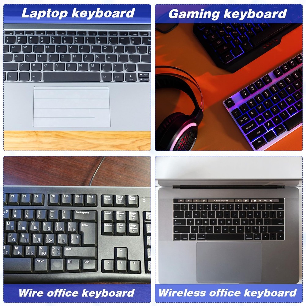 2 Pack Universal English Computer Stickers, Keyboard Replacement Letters Engl...