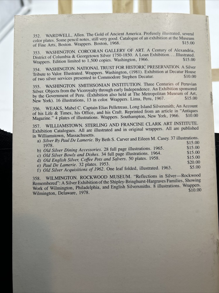 Timothy Trace Booksellers: Catalog #53- Silver