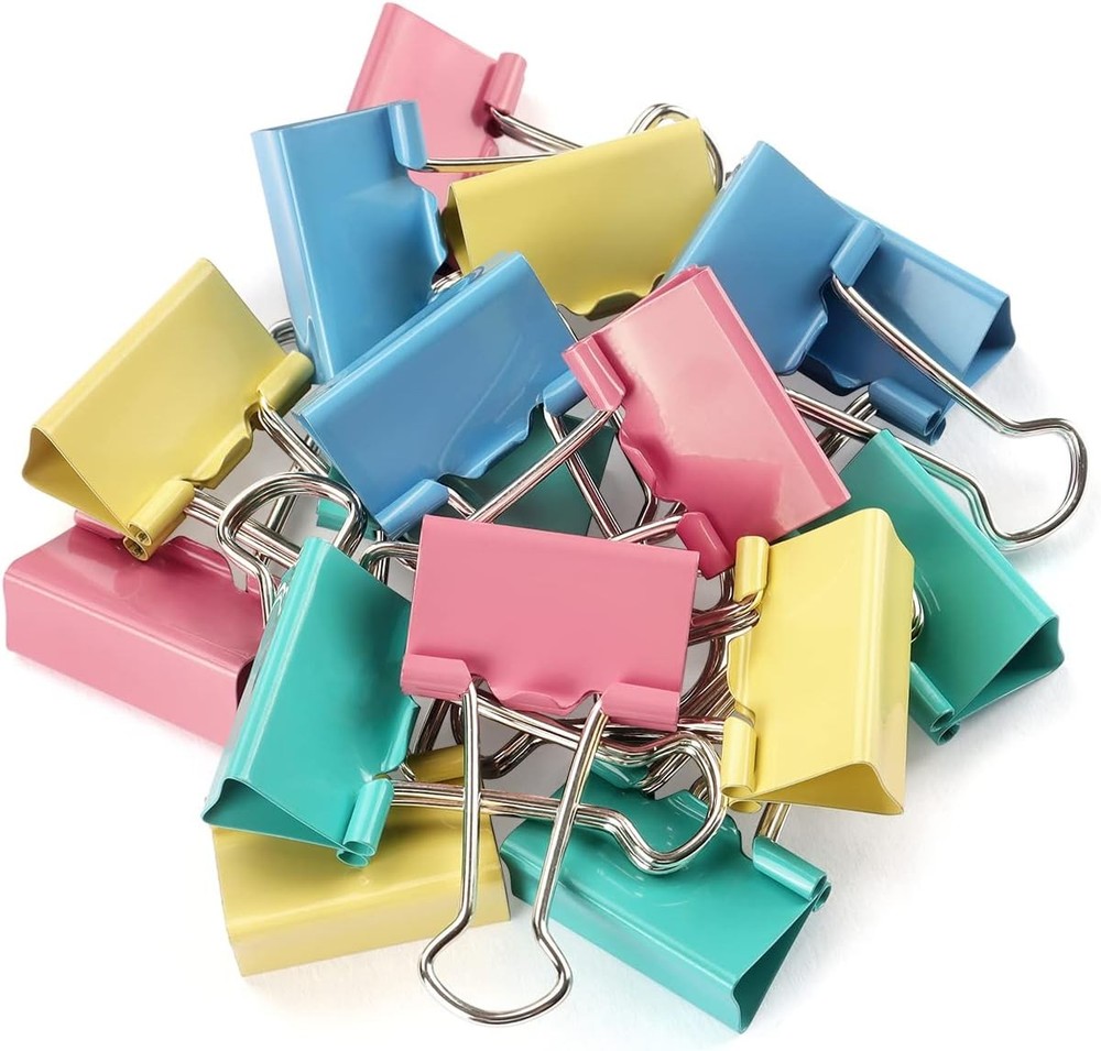 Binder Clips Paper Clps Clips Medium Size, Assorted Color, 1.3