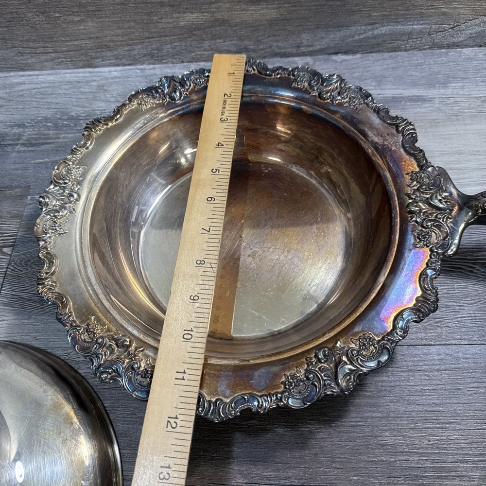 Wallace Baroque #295 Silverplate Chafing Dish Bowl & Dome Replacement Engraved