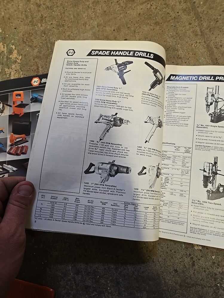 1982 Black & Decker Heavy Duty Construction Industry Power Tools Catalog