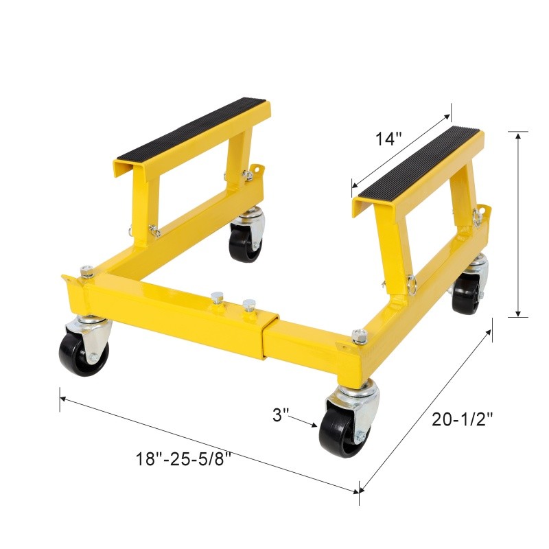 Engineering Motorcycle Engine Shop Cradle Dolly, Frame Racks 1500lbs Yellow