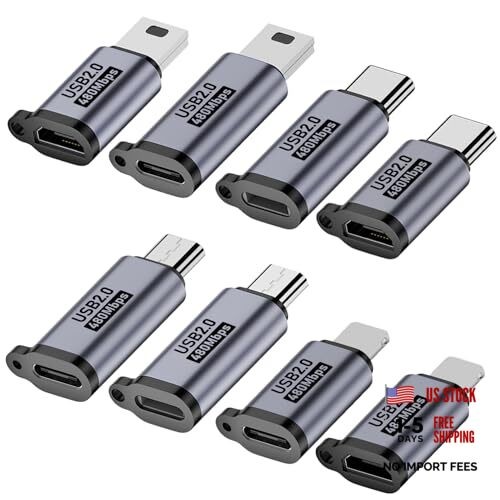 USB C to Micro USB/Mini USB/Lighting Adapter, Light-ning to USB C/Micro USB