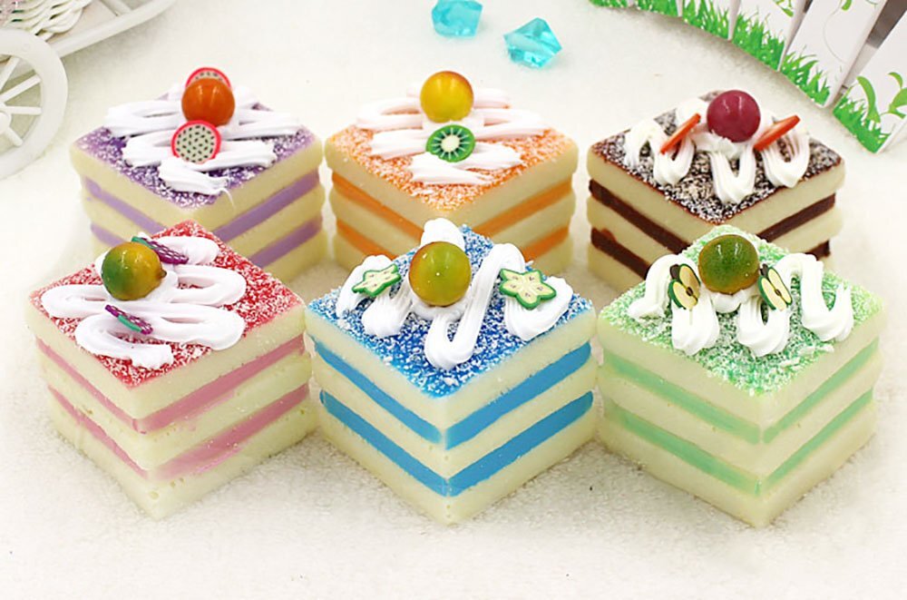 6pcs Realistic Artificial Cake Assorted Mixed Fake Cake Model Home Staging Eq...