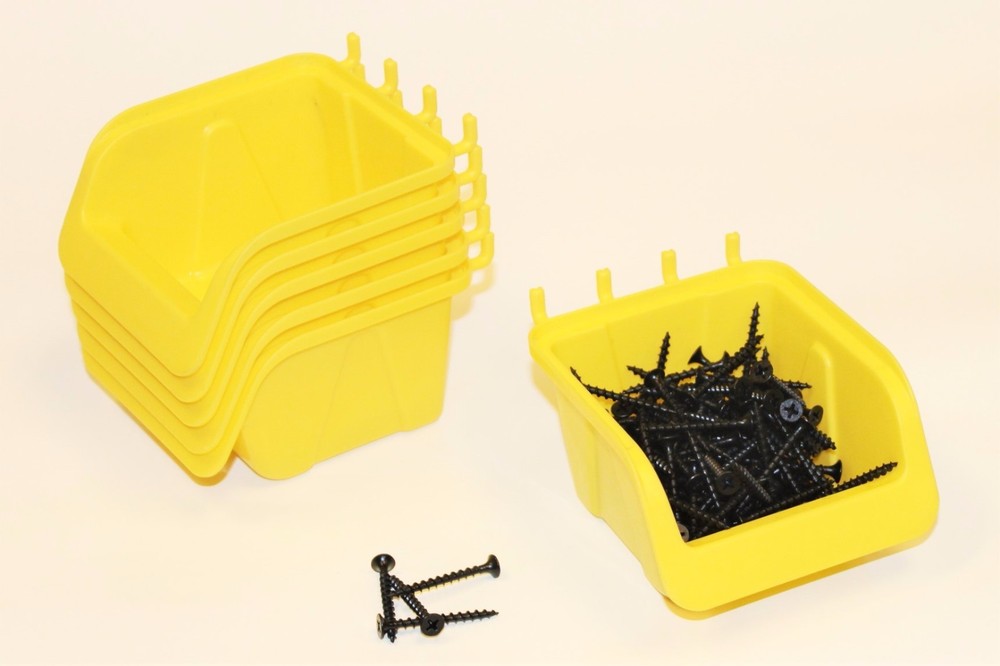 Wallpeg 10 PegBoard Bin Kit -Large Peg board Bins for Craft Storage & Garage