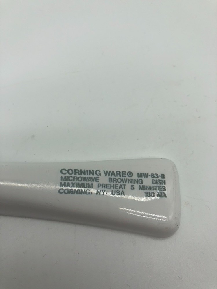 Corning ware footed browning dish saucepan with lid MW-83B plain white