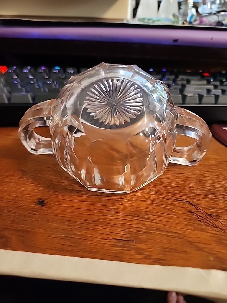 Gray Tinted Glass Sugar Bowl