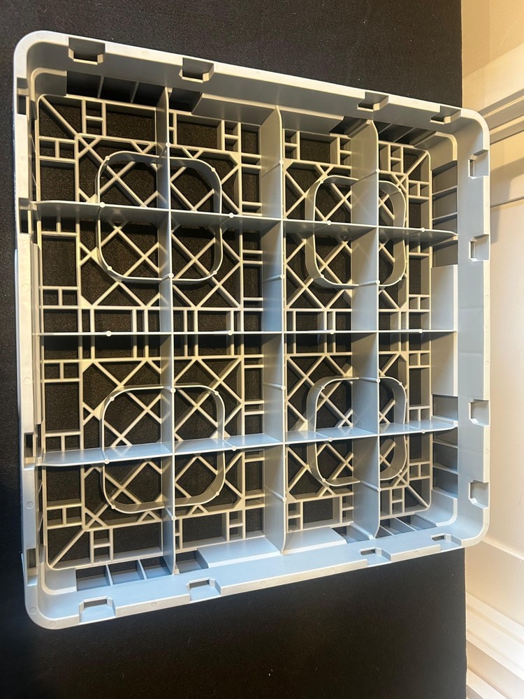 CAMBRO Dishwasher Glass Rack 20x20 Gray Plastic Dish Rack Base Stackable