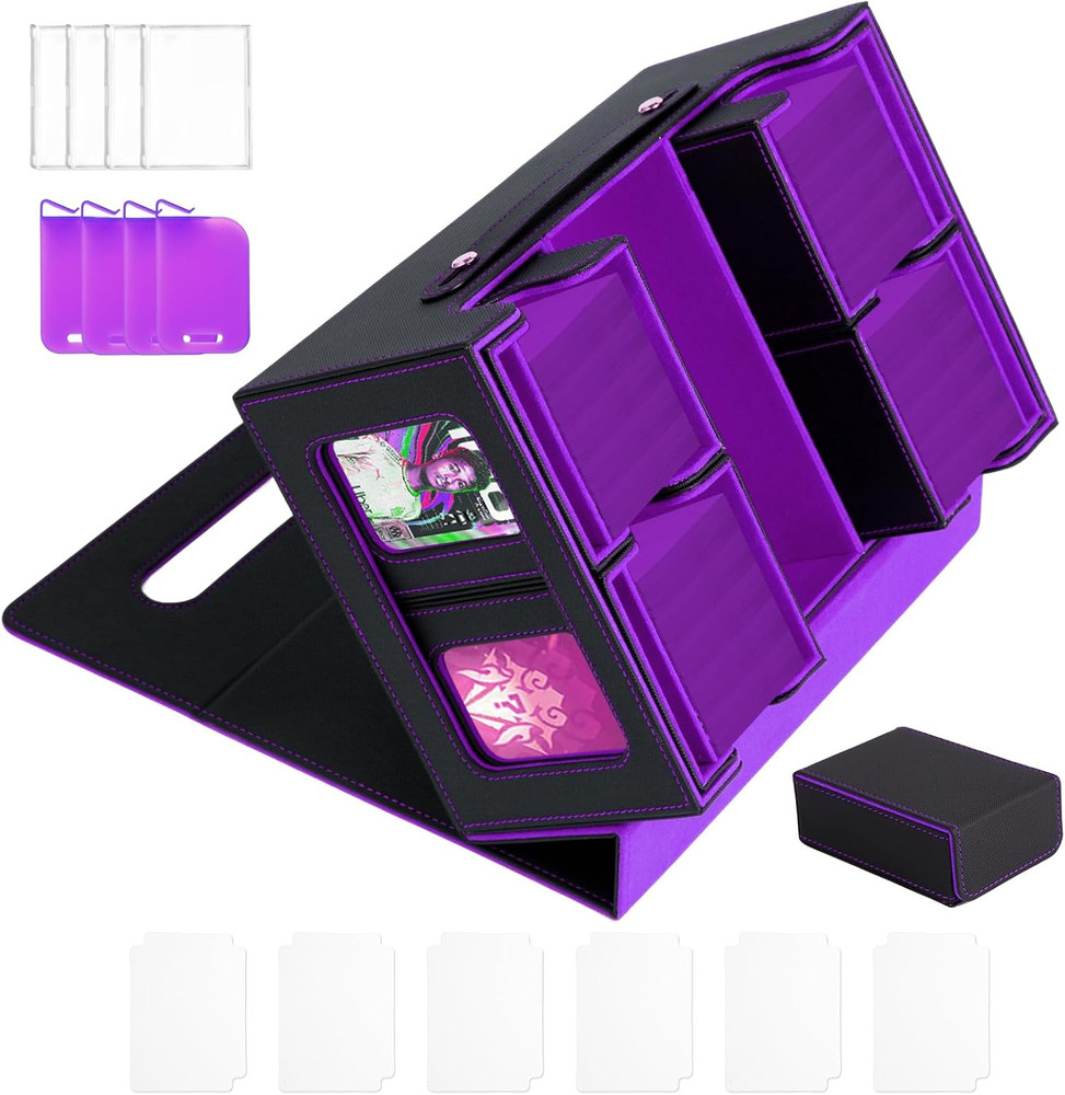 Trading Card Storage Box with Commander Display - 6 in 1 Card Storage Deck Case,