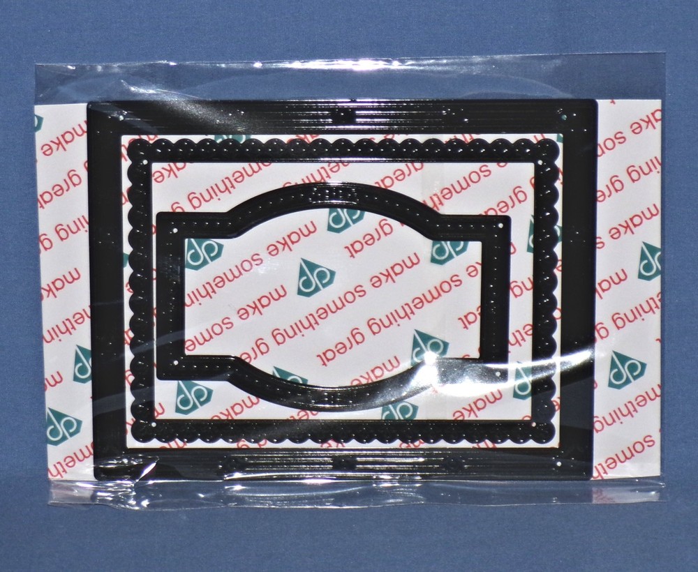 Diamond Press Rectangle Fancy Frame Nesting Dies 3pc Set Scallop & Straight Edge