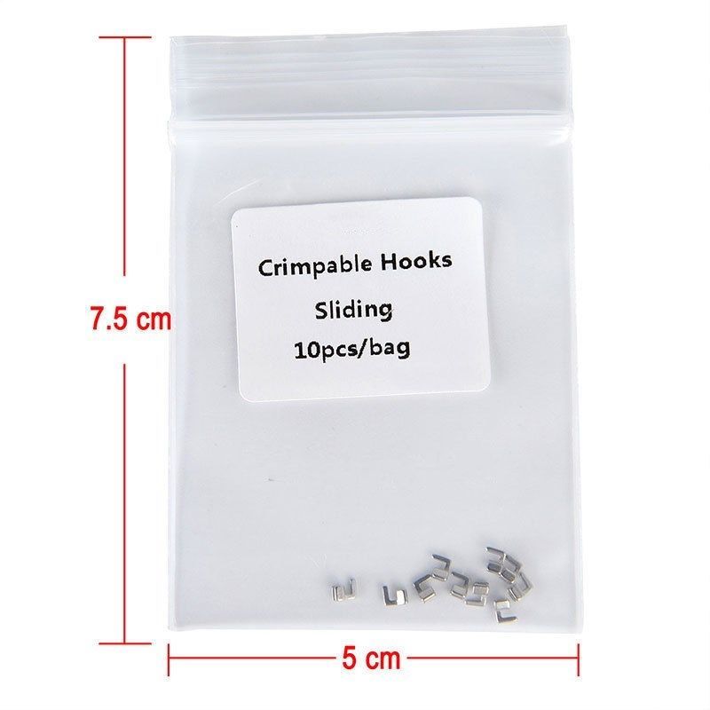 100 Pc Dental Orthodontic Sliding Crimpable Hooks Long Right/Left Bi-Birectional