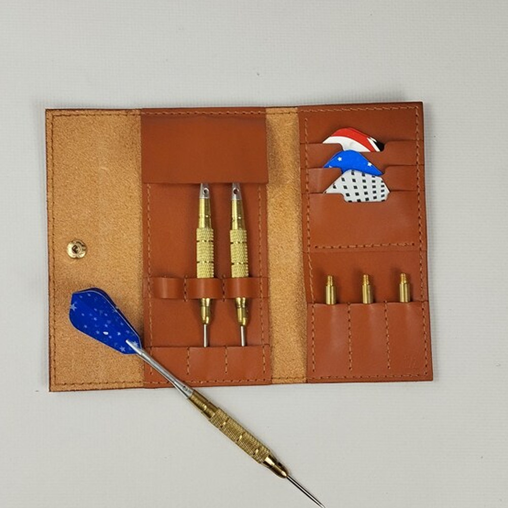 Personalised "Pull up"Soft Leather Dart Case Handmade Natural Smart Dart Case