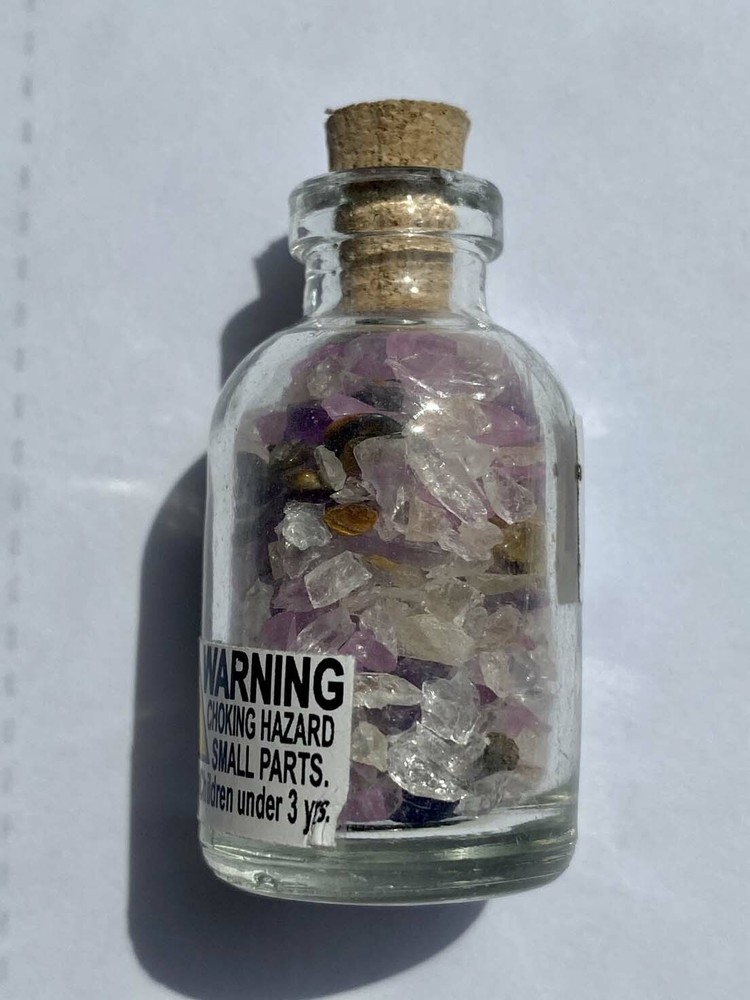 Crystal Mix #4 Gemstones Mini Gemstone Bottles with 6 Different Crystals