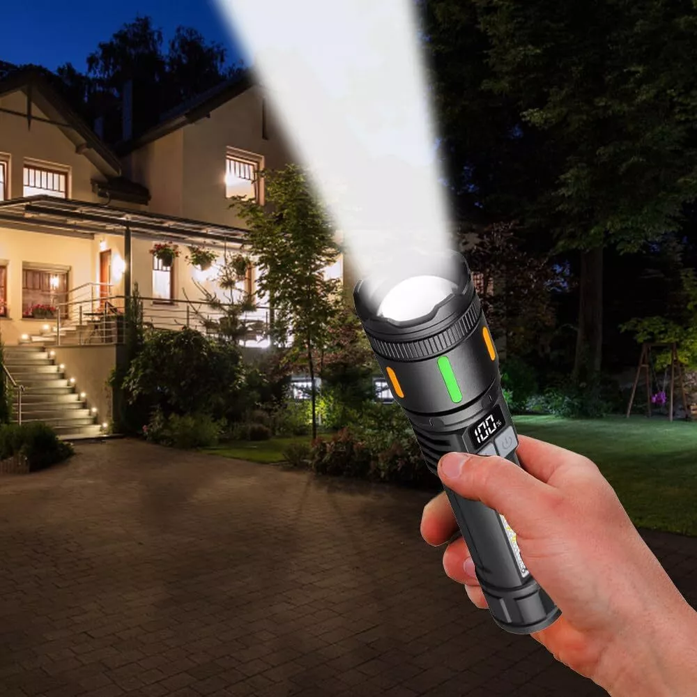 99000000 Lumens Super Bright LED Tactical Flashlight 2 x Rechargeable Work Light