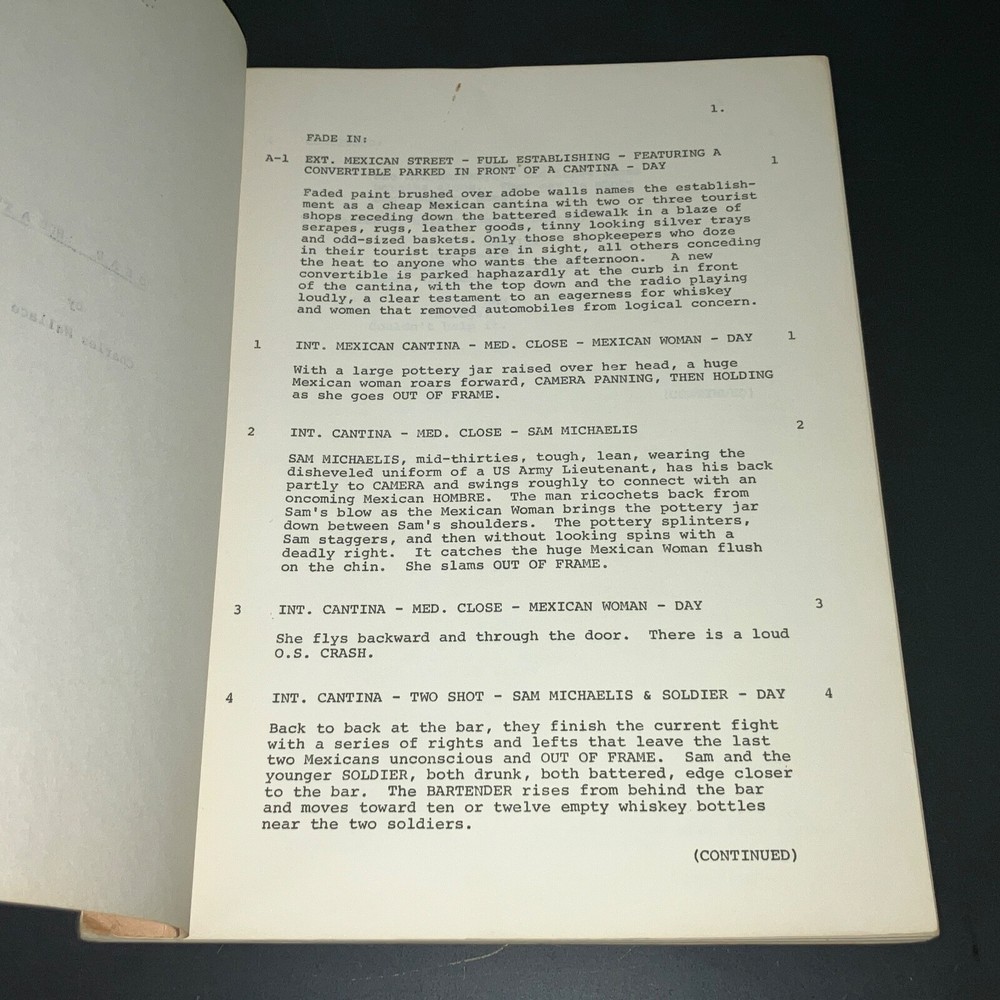 TIGER BY THE TAIL (1970) Low-Budget Action Script 107 W/B Pgs + COA!