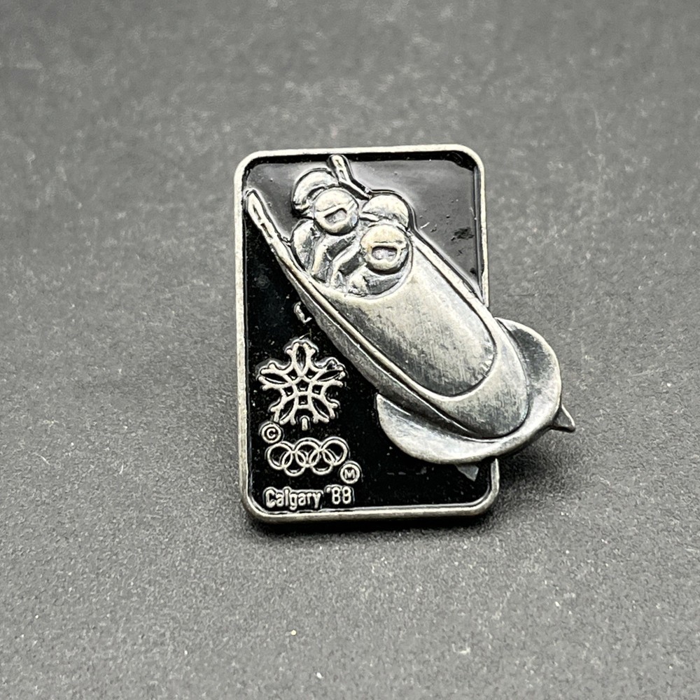 1988 Calgary Winter Olympics Bobsled Event Lapel Hat Pin