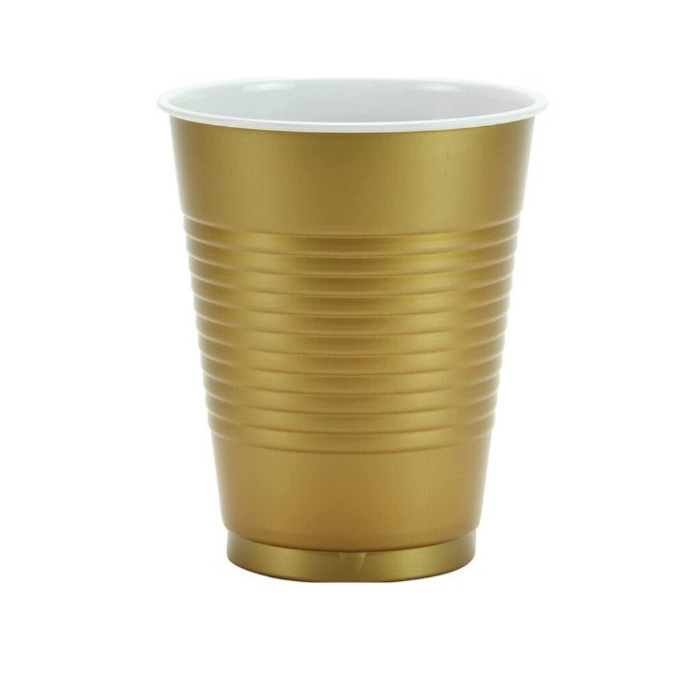Disposable 9oz Gold Plastic Cups: 8 Pack