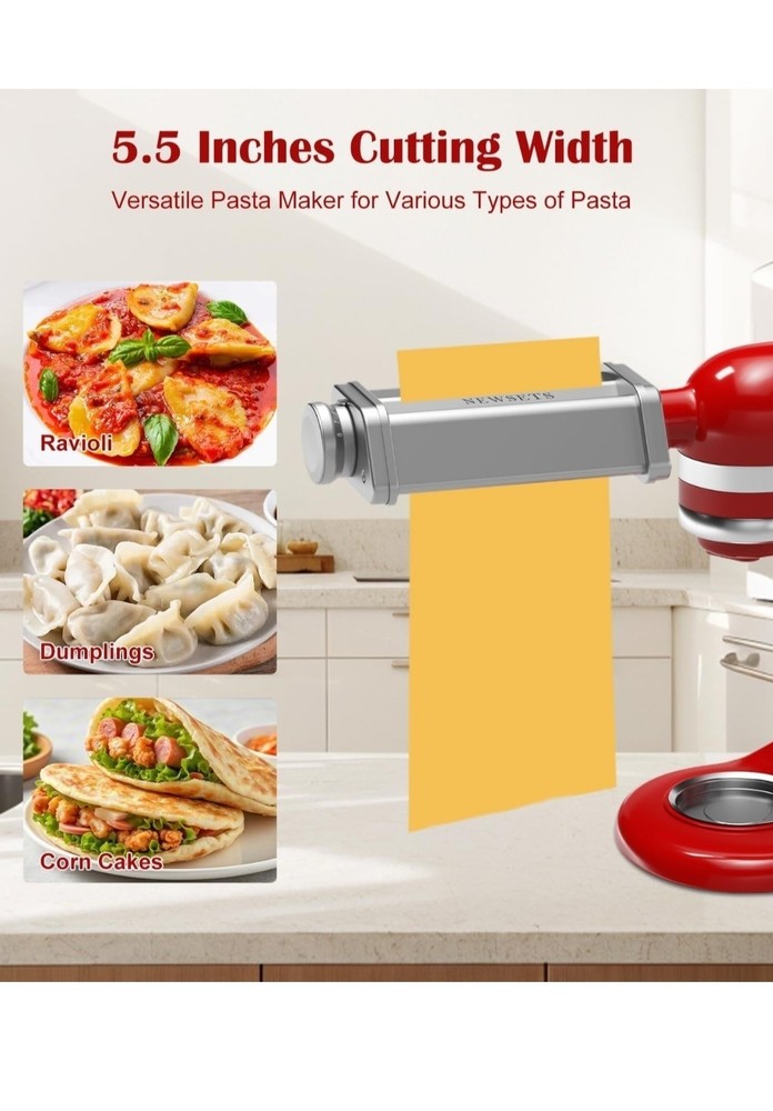Pasta roller attachment for kitchen stand mixer