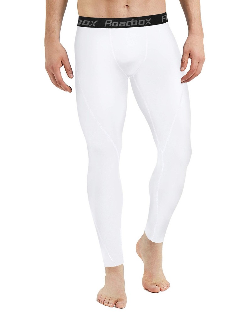 Roadbox 1, 2 or 3 Pack Men's Compression Pants Athletic Base Layer Cycling Ti...