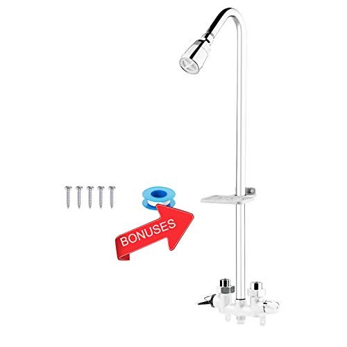 Outdoor Shower Fixture System,with Rustproof Riser and Riser Extension,