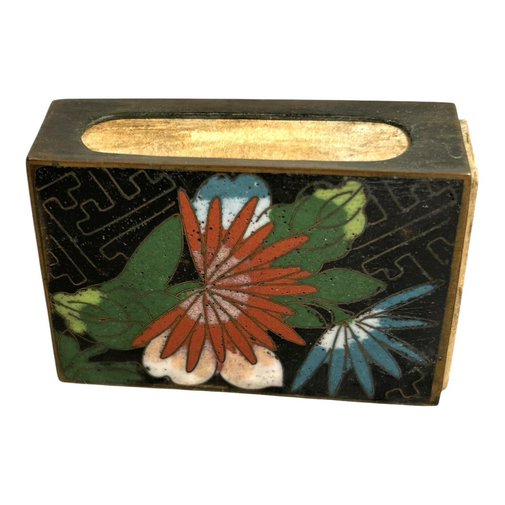 Antique Chinese Cloisonne Matchbox Holder