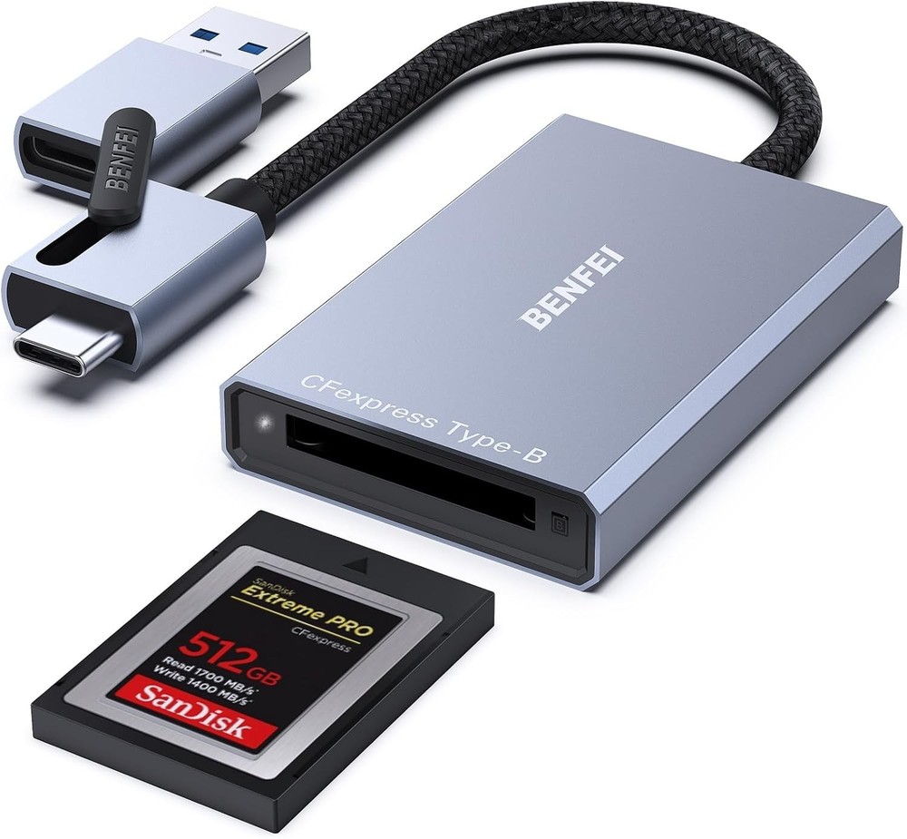 CFexpress Type B Card Reader USB 3.2 Gen 2 10Gbps USB-C/USB-A for Mac Windows...