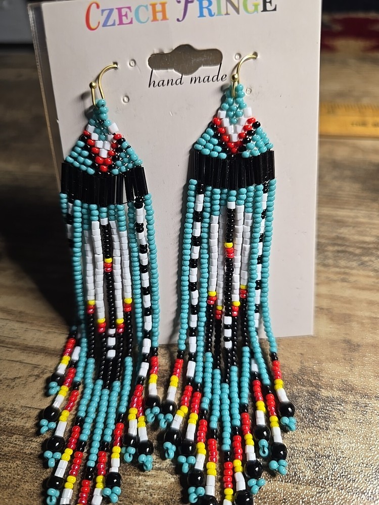 New Beaded Southwest Look Earrings Xtra Long