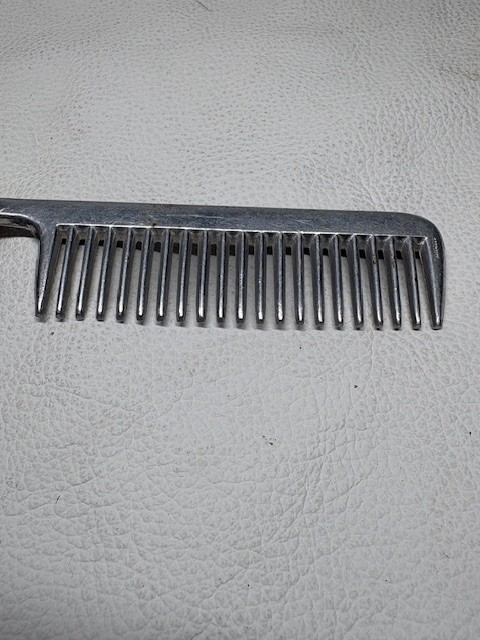 Vintage Aluminum Comb Wood Handle