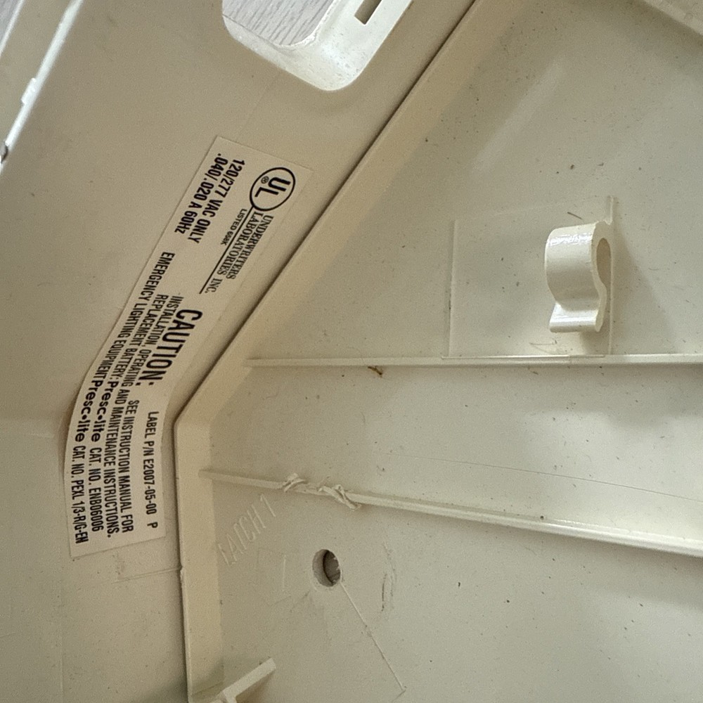 Vintage Prescolite White And Red Emergency Exit Sign Light