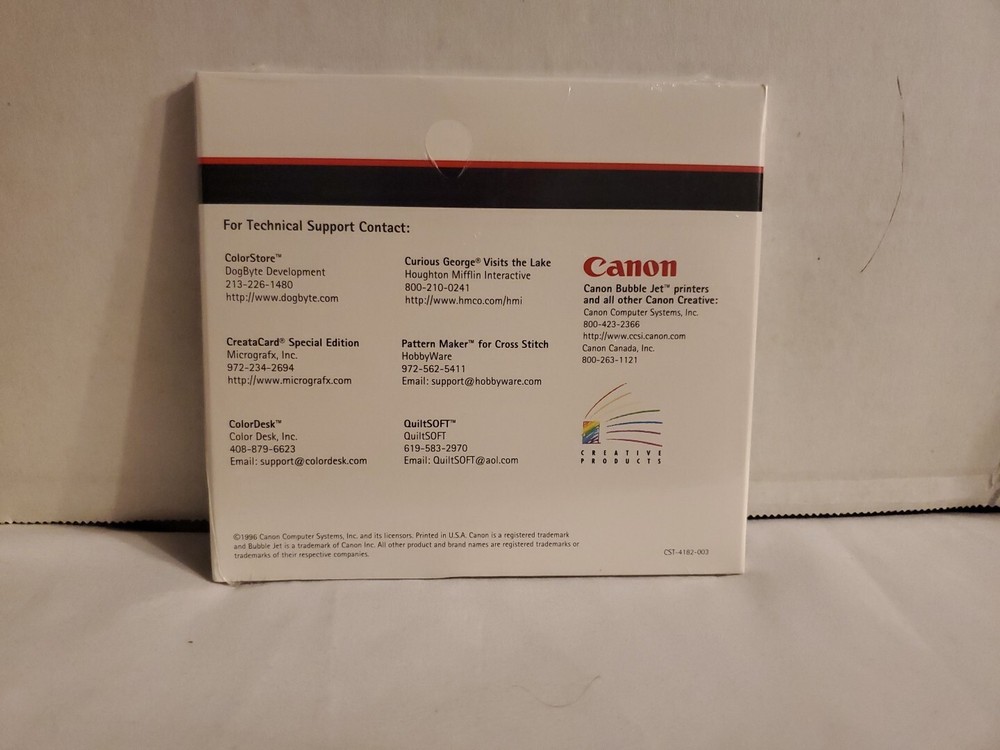Vintage 1996 Canon Creative CD ROM For Windows Stationery