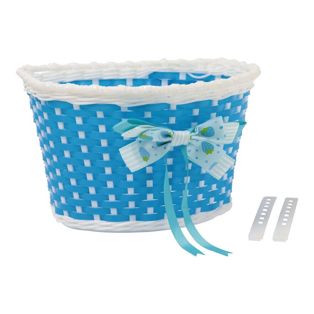 Plastic Weave Basket Blue/White