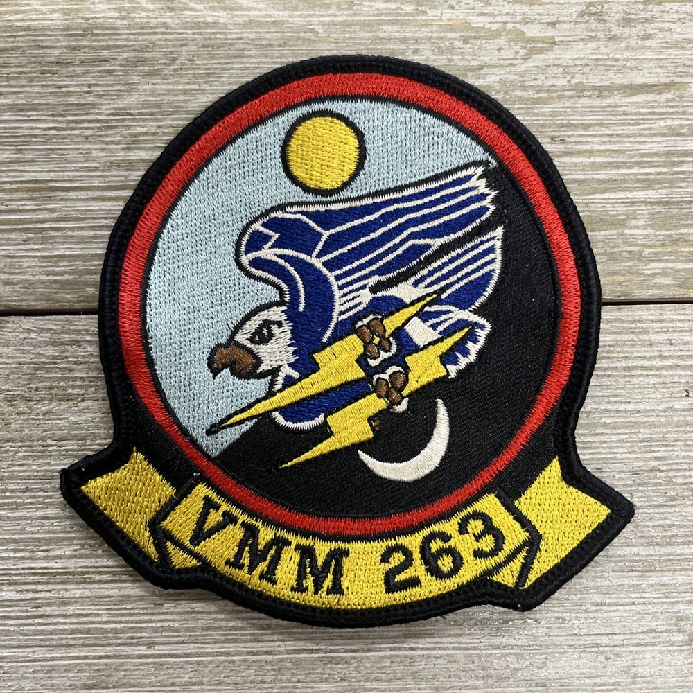 4" MARINE CORPS VMM-263 THUNDER CHICKENS HOOK & LOOP EMBROIDERED PATCH
