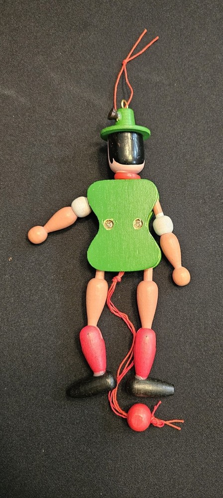 Vintage German Tyrolean Boy Pull String Toy - 8"