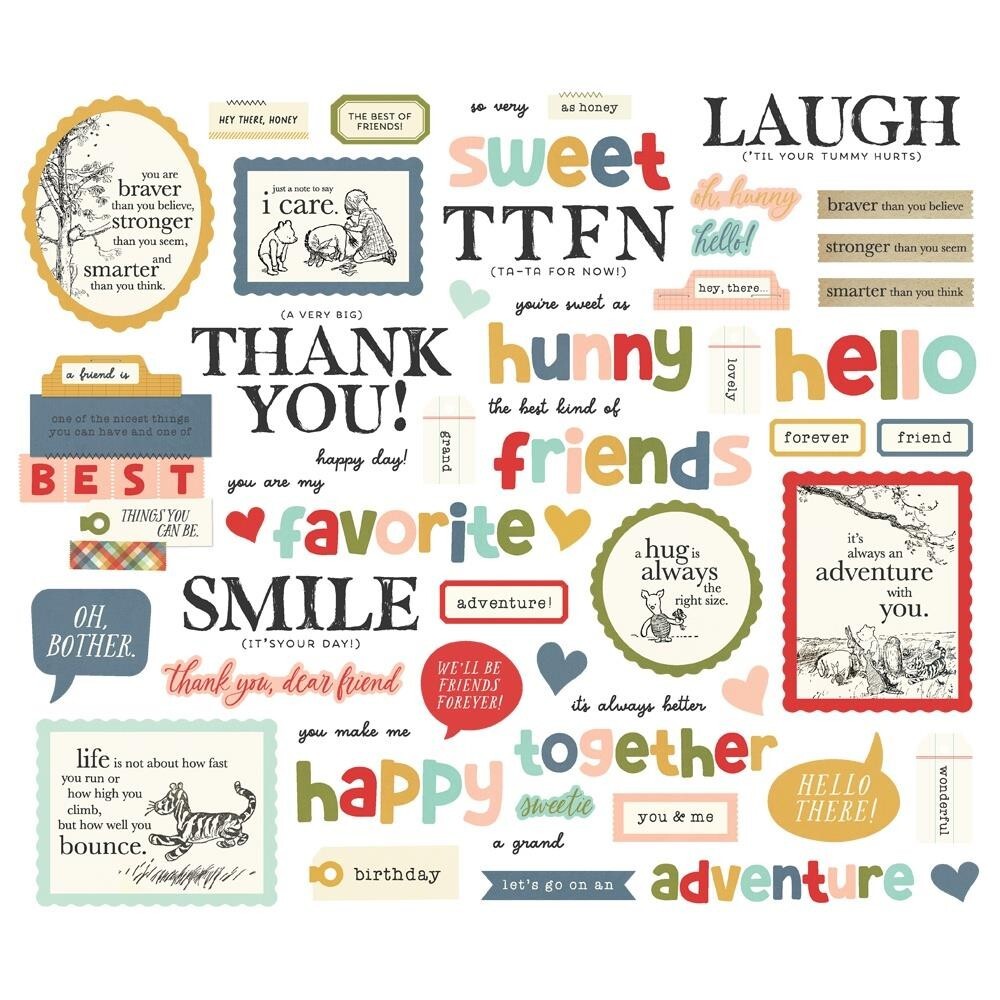 Simple Stories ~ SAY CHEESE CLASSIC POOH ~ Sentiment Bits ~ Disney