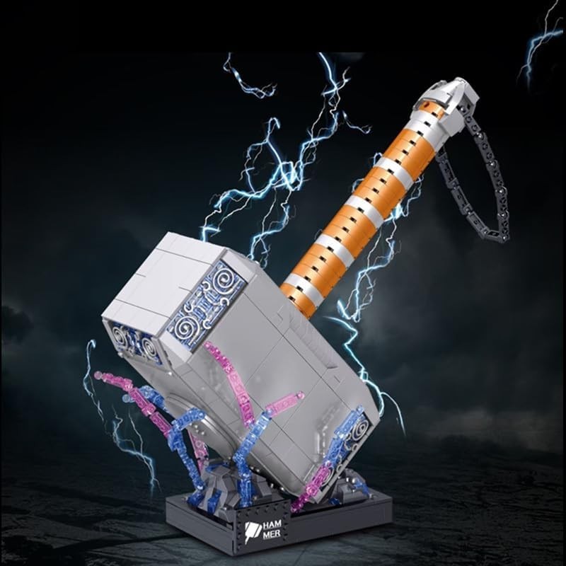 Complete 975PCS Thor Hammer Building Blocks - Ideal Gift for Superhero Lovers