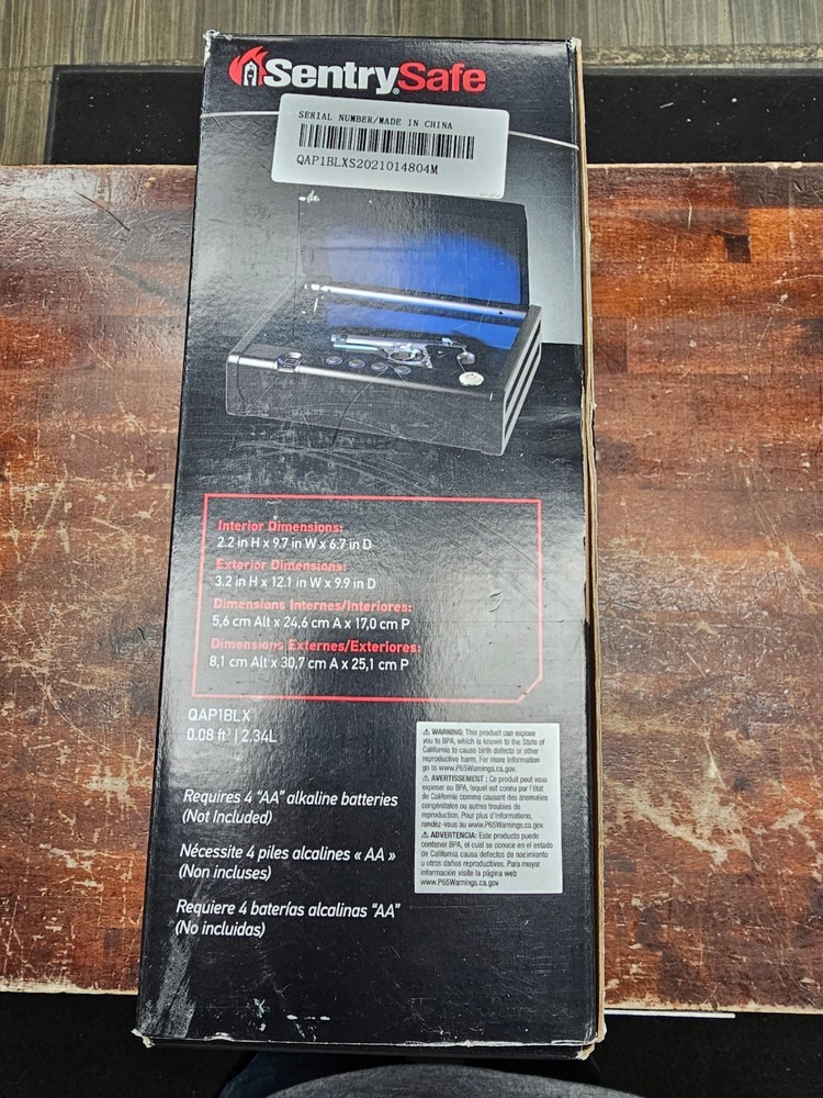 SENTRY SAFE QUICK ACCESS BIOMETRIC PISTOL SAFE QAP1BLX