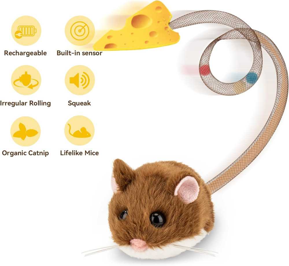Interactive Migimouse Cat Toy 360° Rolling & Spin