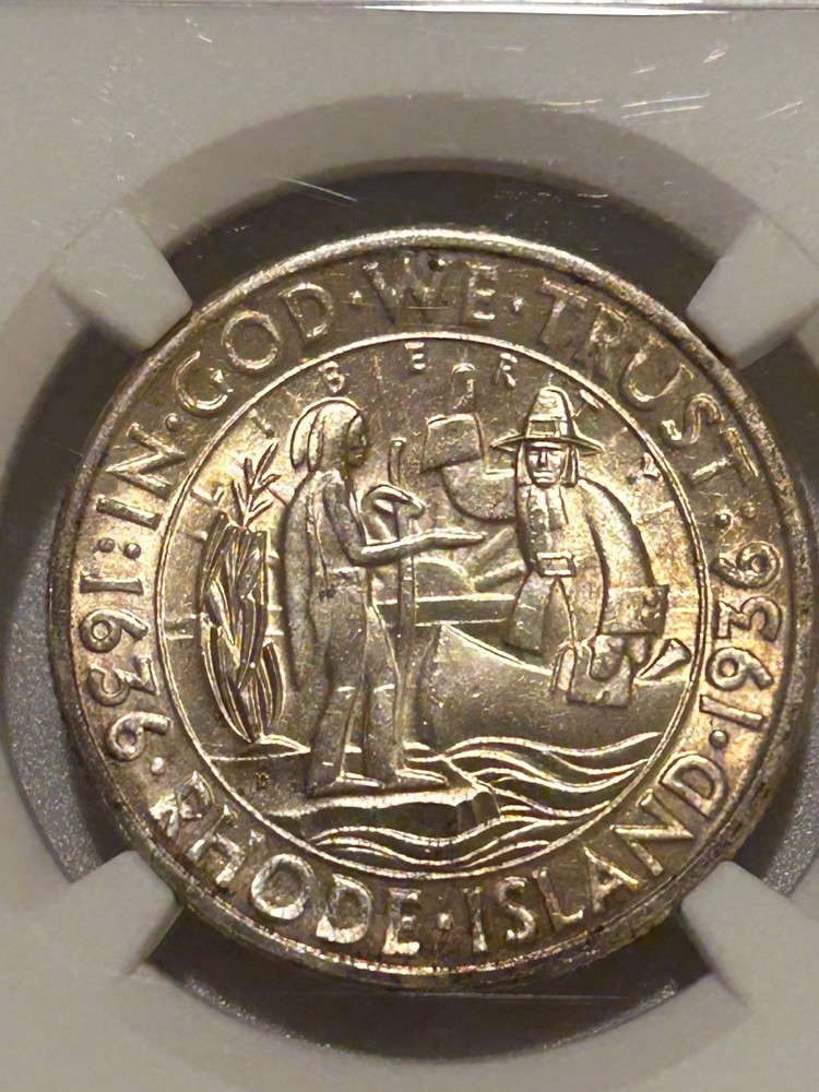 1936 D Rhode Island Silver Half Dollar NGC MS64