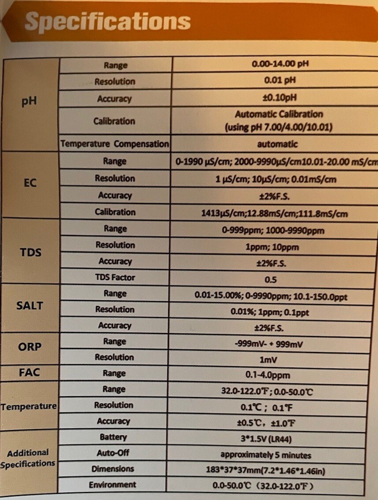 Pool Water Tester 7-in-1