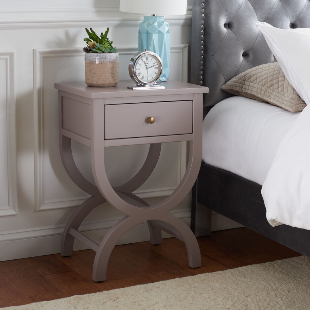 SAFAVIEH Maxine Nightstand With Storage Drawer | Grey |