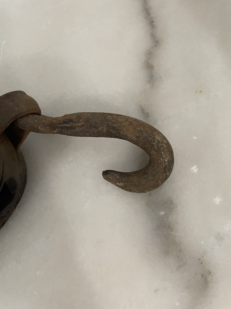 Antique Wood And Iron Pulley