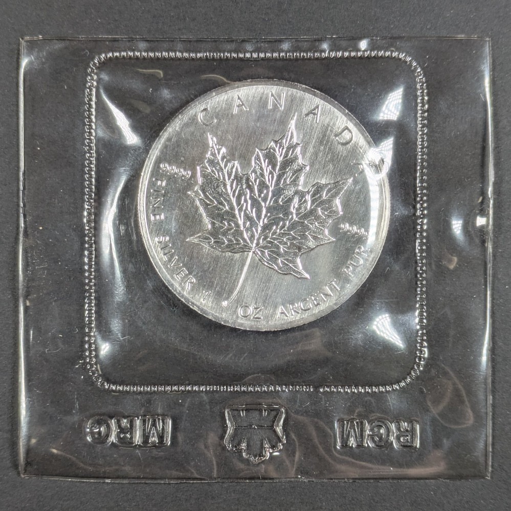 1989 Canada Maple Leaf 1oz .9999 Fine Silver in Original Sealed Plastic