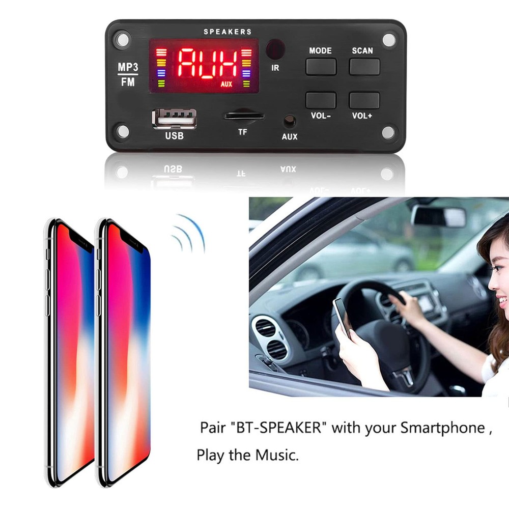 12V Car Audio Bluetooth Mp3 Decoder Board Color Screen Display Bluetooth Vers...