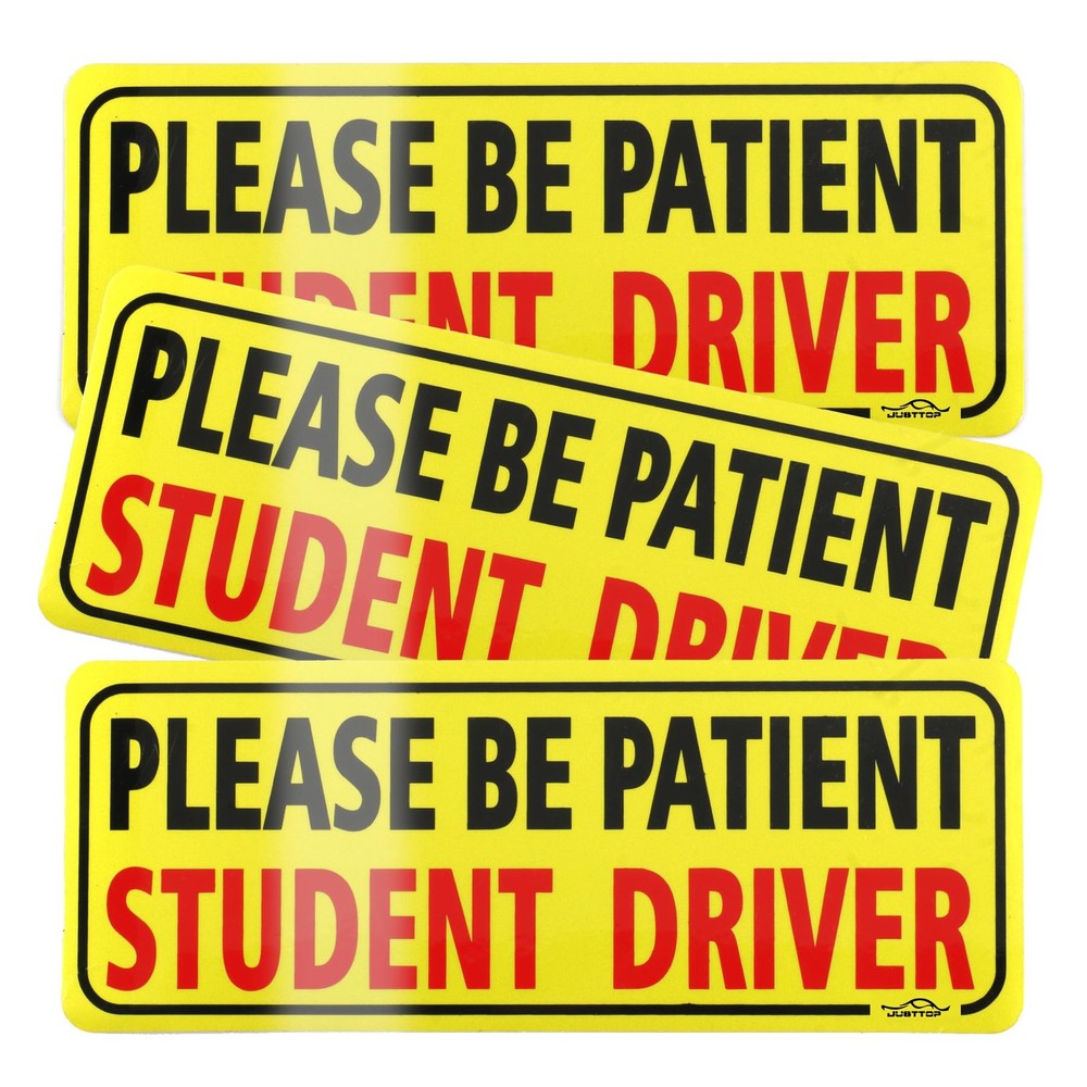JUSTTOP 3pcs Student Driver Magnet for Car, Medium, Black&red