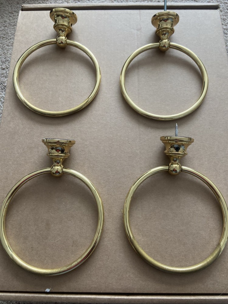 Polished Solid BRASS TOWEL RINGS 6"